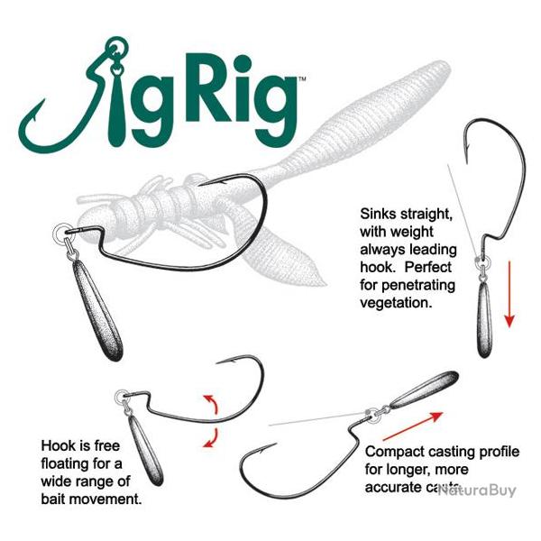 Hameon texan OWNER Jig rig - taille #1 - 3/16oz