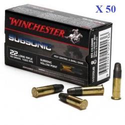 Cartouches 22LR SUBSONIC  42 MAX  Winchester  boite de 50