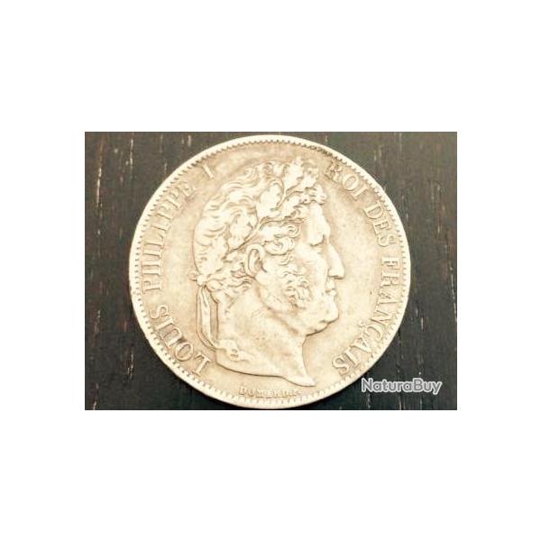 Piece 5 francs calibre argent 1847 Louis Phillippe 1er , roi des franais collection