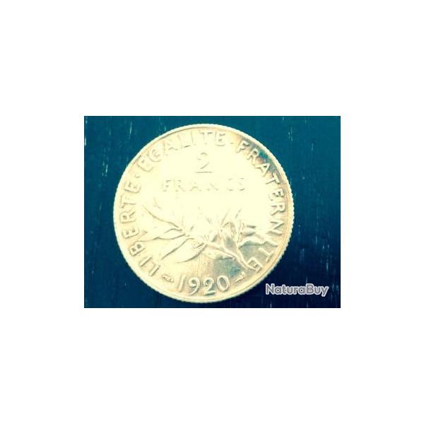 Pice 2 francs semeuse 1920 calibre argent collection
