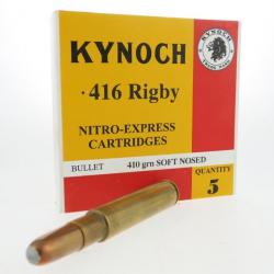 Boite de 5 cartouches .416 Rigby Nitro-Express Kynoch 410gr Soft Nosed