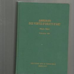 Annuaire des ventes d'objets d'art 1963-1964.