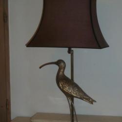Exceptionnelle GRANDE LAMPE DE PRESENTATION décor chasse COURLIS
