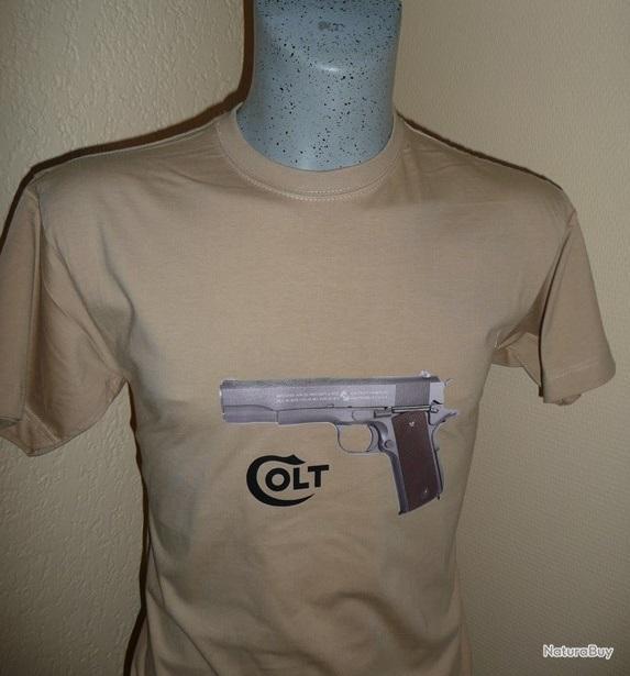 T SHIRT pistolet COLT 1911 Original ( 45 ACP 11,43 mn USA tee-shirt ...