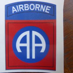 Autocollant sticker 82nd ALL AMERICAN  JEEP DODGE GMC WW2 USA DEBARQUEMENT D DAY