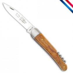 Couteau Alsace - 10 cm - tire-bouchon - manche olivier