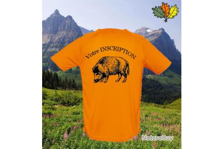 Tee shirt de chasse Sanglier Personnalisable · Traqueur Chasse