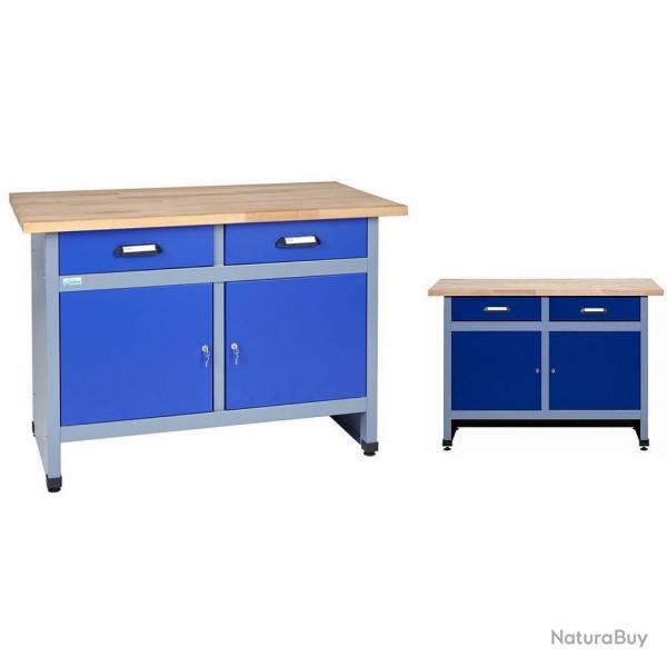 Etabli 2 portes et 2 tiroirs L:120cm Bleu marine 12057 Kupper
