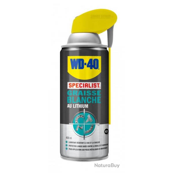 WD40 spray graisse blanche lithium - Graissage trs longue dure