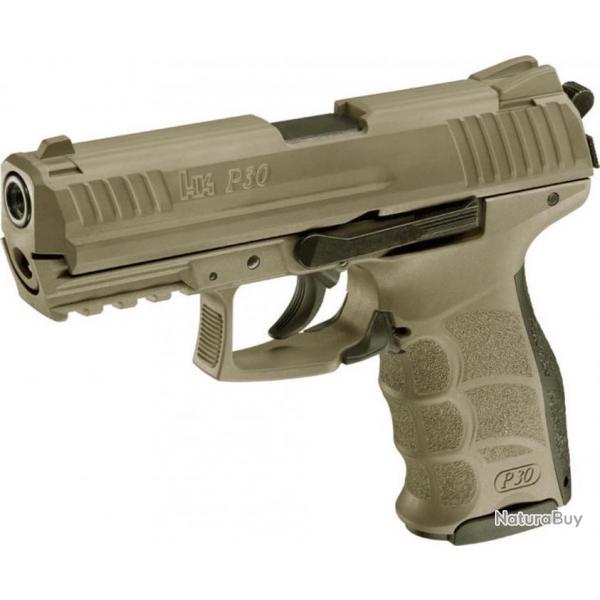 Rplique Pistolet Automatique  P30  Blanc couleur Dsert  Cal. 9mm PAK