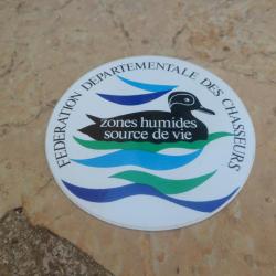 Superbe autocollant Fédération départementale des chasseurs "Zone humides source de vie"