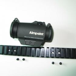 Aimpoint Micro H2 2Moa + adaptateur pour rail weaver + rail weaver HMS  en acier pour Browning Maral