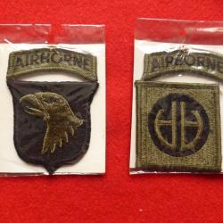 2 insignes US airborne de la 82e et 101e division aéroportée