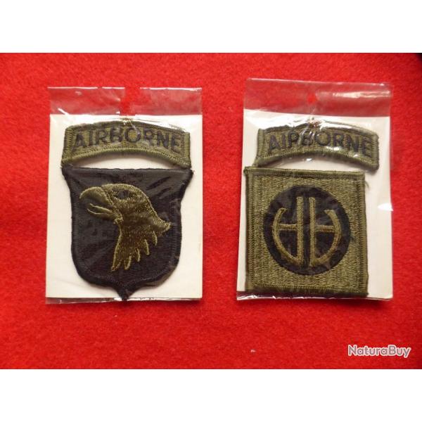 2 insignes US airborne de la 82e et 101e division aroporte