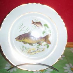 assiette décorative poisson d'eau douce , carpe