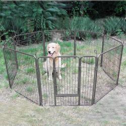 Enclos chien 8 panneaux parc chien cage chien Larg 80 x Haut 60 cm 13C cielterre-commerce