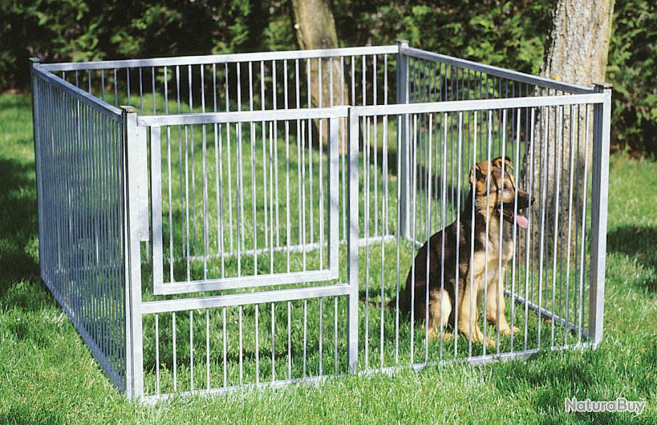 Enclos métal chien solide Parc chien maille soudée 122x80x70 cm