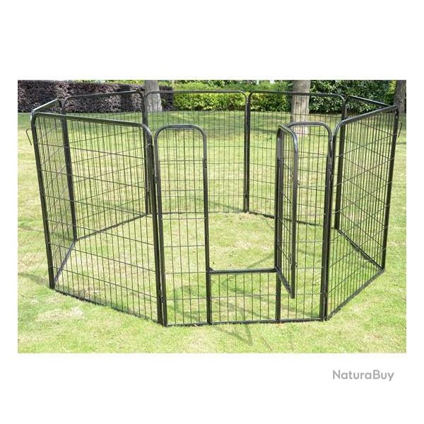 Parc chien long 0,80 x Haut 1,00 m enclos cage chien enclos chien 8 panneaux parc cielterre-commerce
