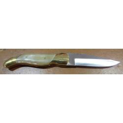 Couteau pliant avec manche en corne de bélier, lame 8,5cm de tranchant