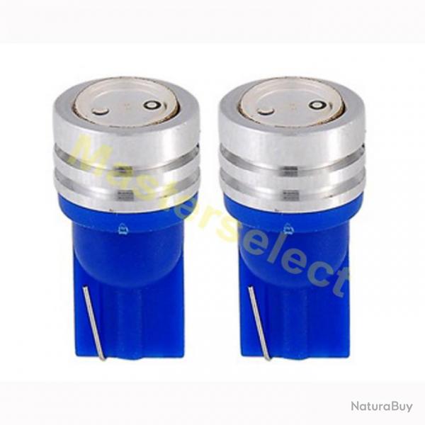2 x Ampoule T10 1 SMD CREE Led lampe Ultra-Bleu Voiture Scooter  Pas Cher
