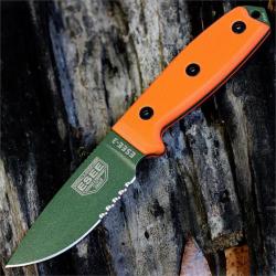 Couteau ESEE Model 3 Acier Carbone 1095 Manche Orange G-10 Made USA NO SHEATH ES3SKOOD