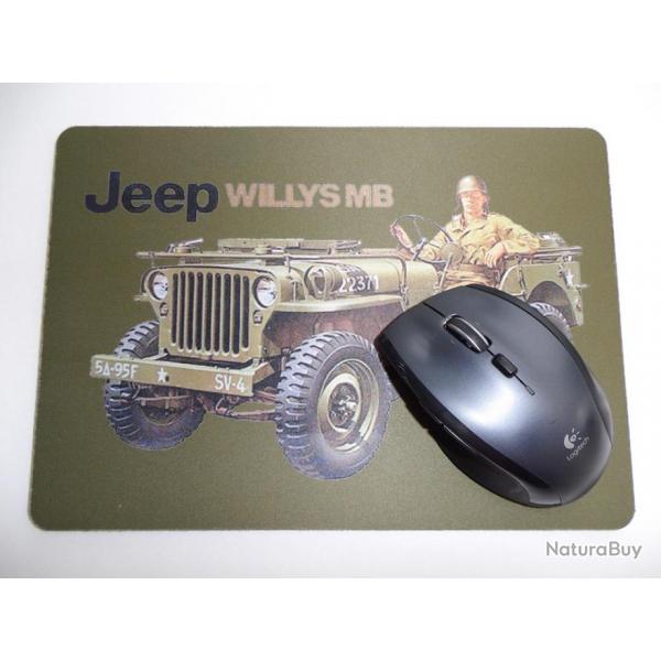 Grand TAPIS  de  SOURIS  pour Ordinateur Modle  JEEP WILLYS  MB 