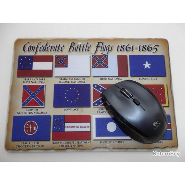 Grand TAPIS  de  SOURIS  pour Ordinateur Modle  Battle Flags Confdrat  