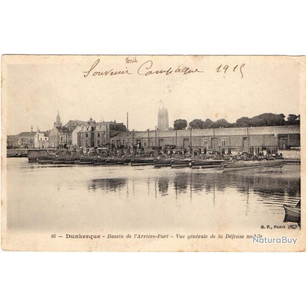 CPA- Marine Militaire -DUNKERQUE- Bassin de l'Arrir -Port-Vue gnrale de la Dfense mobile N1368