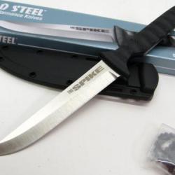 Couteau Cold Steel Drop Point Spike Lame Acier 4116 Manche Griv-Ex Etui Secure-Ex CS53NCC