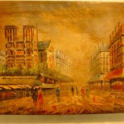 Huile sur toile paris notre dame