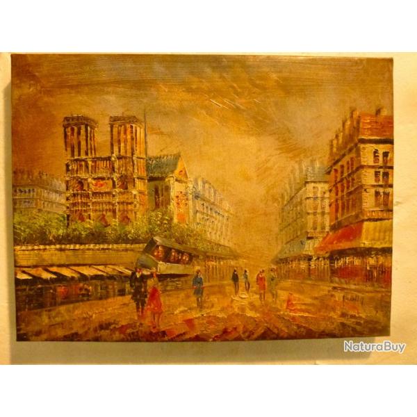 Huile sur toile paris notre dame