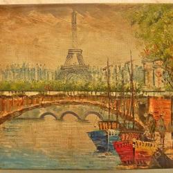 Huile sur toile paris la tour eiffel