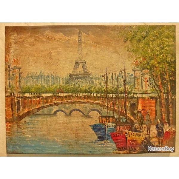 Huile sur toile paris la tour eiffel