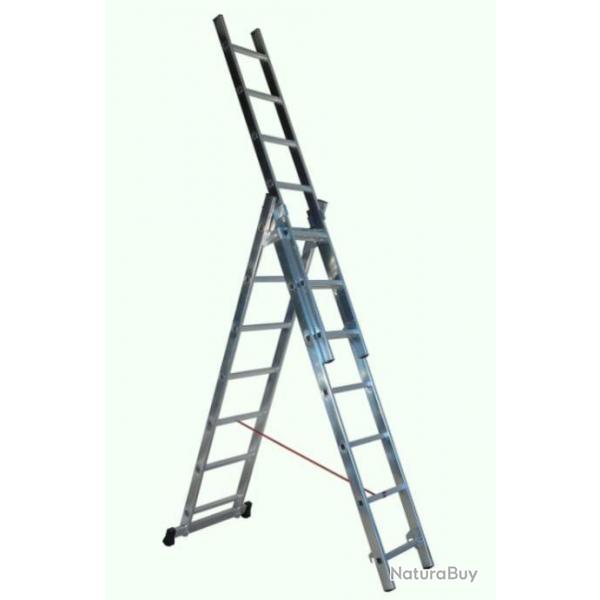 Echelle transformable en Aluminium semi-pro 3 x 7 Haut travail 5.09 m  TR3 Escalux