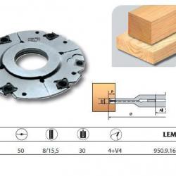 Porte-outils à rainer extensible 160x50x8/15,5 z4+V4 950.9.160.51.81 Leman