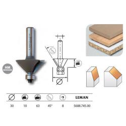 Mèche à chanfreiner 45° long. 63 diam. 30 q.8 + guide 5688.745.00 Leman