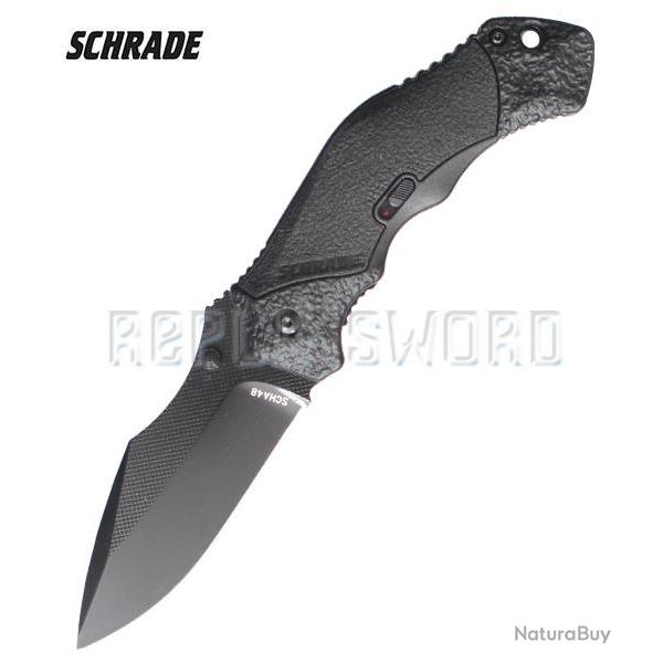 Couteau Schrade SCHA4B - Black Edition Couteau de Poche Pliant Repliksword