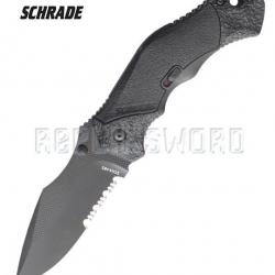 Couteau Schrade SCHA4BS Dentele - Black Edition Couteau de Poche Pliant Repliksword