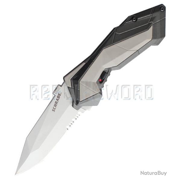 Couteau Schrade Grey SCHA3S - Dentele Grey Edition Couteau de Poche Pliant Repliksword