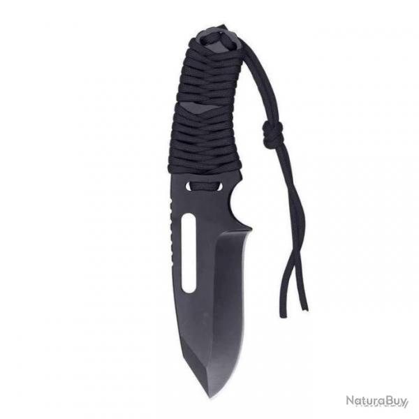 Couteau  lame fixe Paracord + Firesteel Rothco - Noir