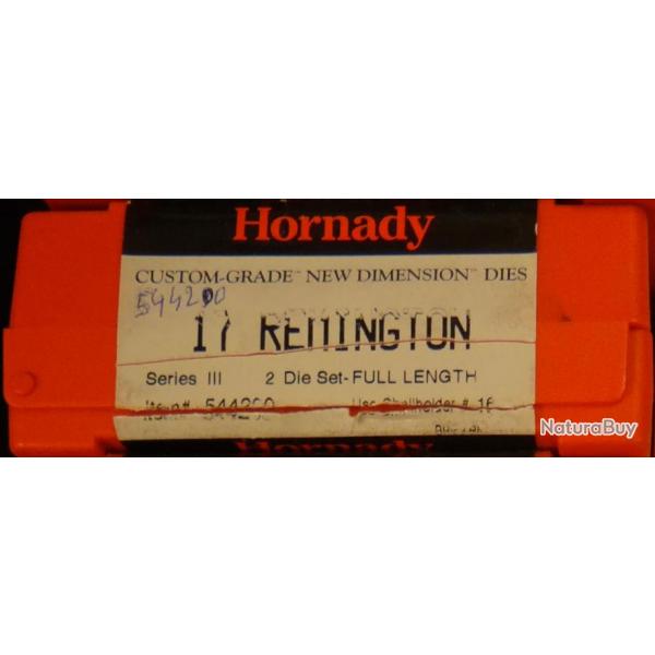 outils de rechargement munitions Hornady 2-Die Set Full Lenght 17 Remington