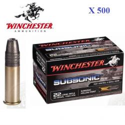 Munitions Cartouches 22LR SUBSONIC  42 MAX  Winchester  boite de 500