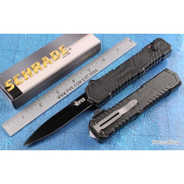 Couteau Automatique SCHRADE Viper OTF 3nd Generation Acier 4034 Black SCHOTF3B