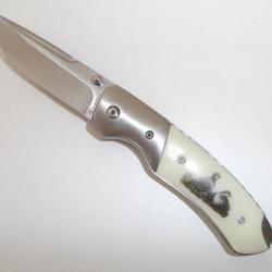 Couteau PLIANT de poche lame de 8 cm  Décor OISEAUX