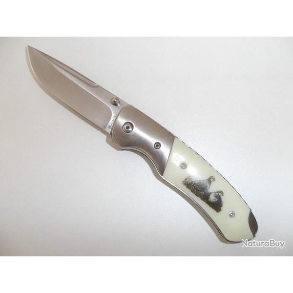 Couteau PLIANT de poche lame de 8 cm  Dcor OISEAUX