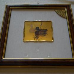 tableaux de chasse cadre avec gravure canards sur or Gold Series