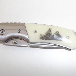 Couteau de poche lame de 8 cm  Décor OISEAUX