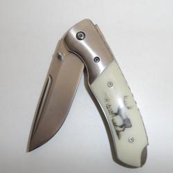 Couteau de poche lame de 8 cm  Décor CERF