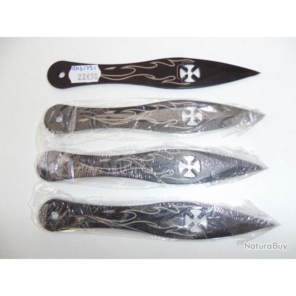 Dcor flamme cet Ensemble de 4 Couteau de LANCER / 14 cm
