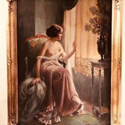 Delphin Enjolras femme a la fenêtre encadrée